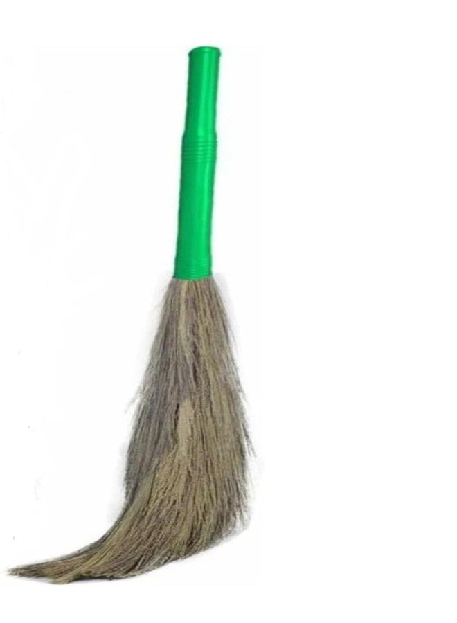 bvslf Natural Grass Broom (Phool Jhadu), 40-Inch Long Mizoram Grass Broom with Plastic Handle | Lightweight & Durable for Floor, Ceiling & Home Cleaning | Long Lasting Jhadoo, Set of 1 - Image 1